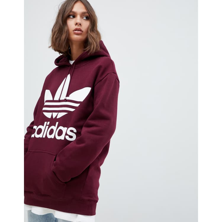 Felpa adidas bordeaux senza cappuccio 2025