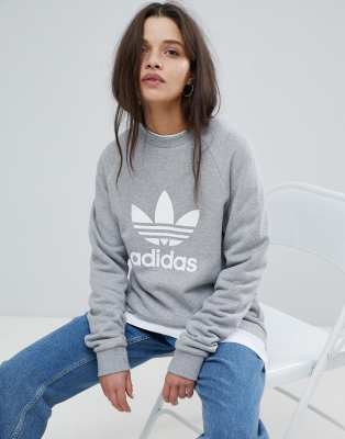 felpa grigia adidas donna