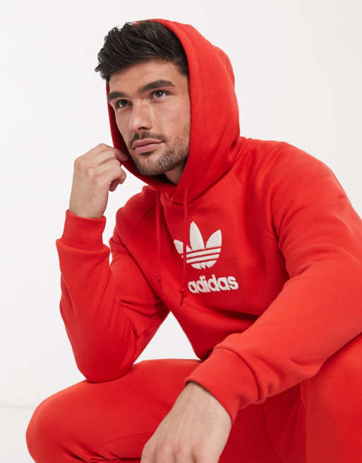 Felpa adidas con cappuccio rossa hotsell