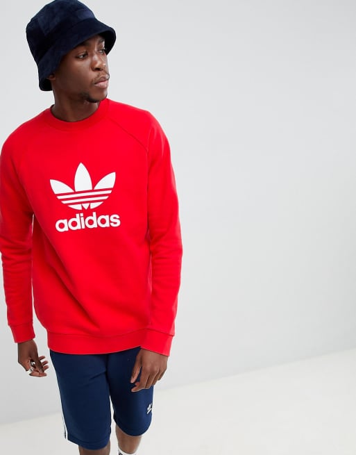 adidas Originals Felpa rossa con trifoglio DM5826