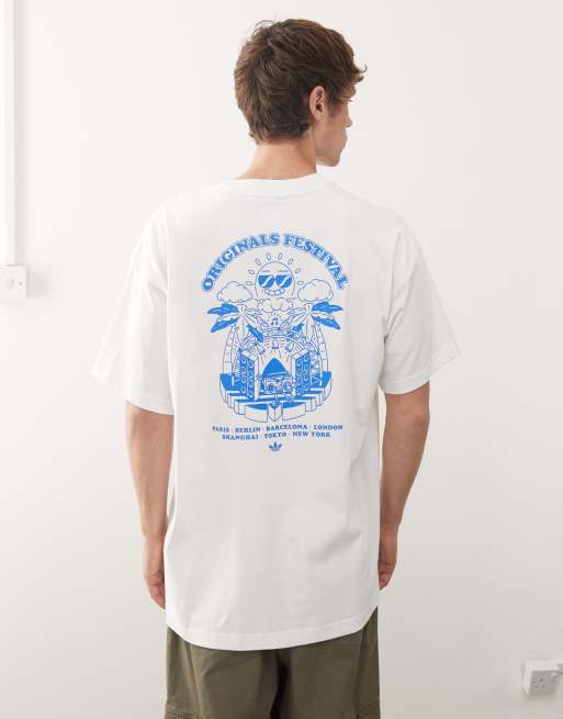 adidas Originals - Festival - T-shirt met print in wit