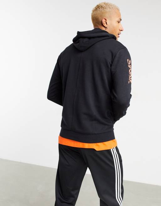 adidas Originals festivo hoodie with graphic print in black