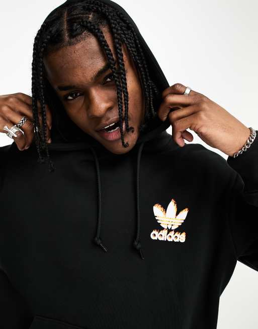 Adidas trefoil hoodie store black and gold