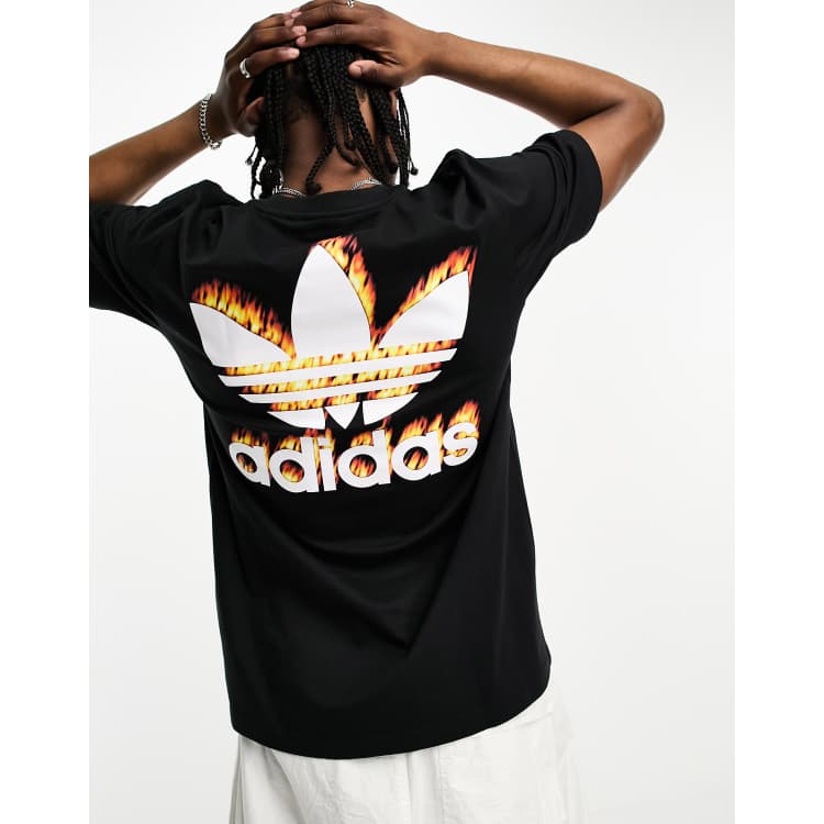 Adidas trefoil tee black gold sale