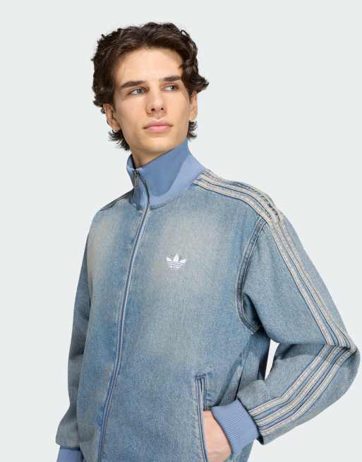 adidas Originals – Firebird Adicolor – Trainingsjacke aus Denim in Used-Blau, 2 von 4
