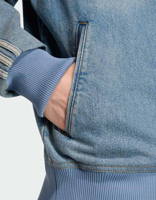 adidas Originals – Firebird Adicolor – Trainingsjacke aus Denim in Used-Blau, 3 von 4