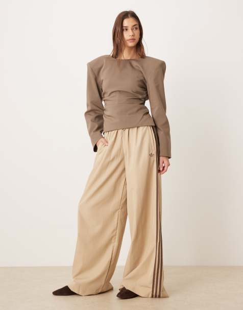 adidas Originals Firebird adilenium track pant in stone khaki / earth strata - view 1