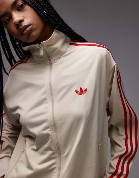 adidas Originals – Firebird – Beżowo-czerwona kurtka dresowa - view 1