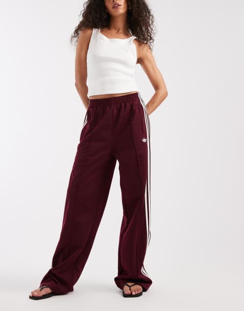 adidas Originals – Firebird – Bordowo-białe luźne spodnie dresowe - view 1