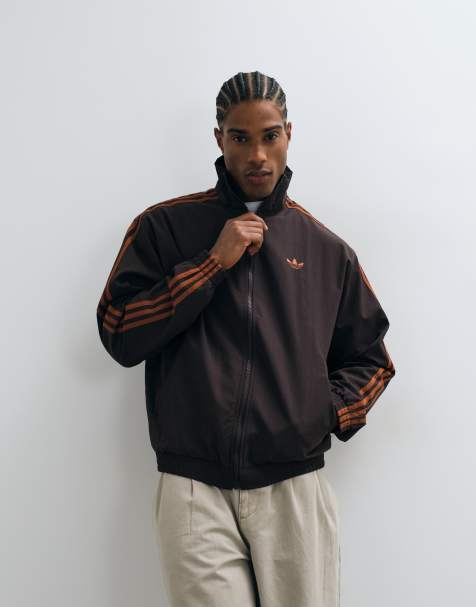adidas Originals – Firebird – Brun, vävd träningstopp - view 1