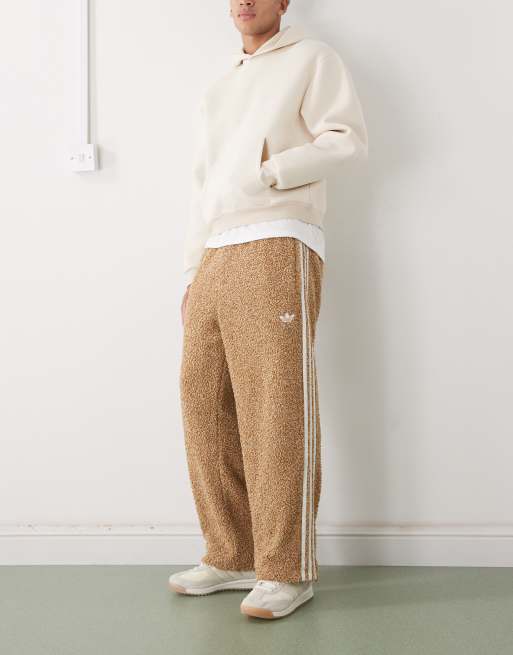 adidas Originals - Firebird - Brune træningsbukser i bouclé