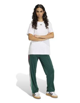 adidas Originals Firebird classic track pants in green and red