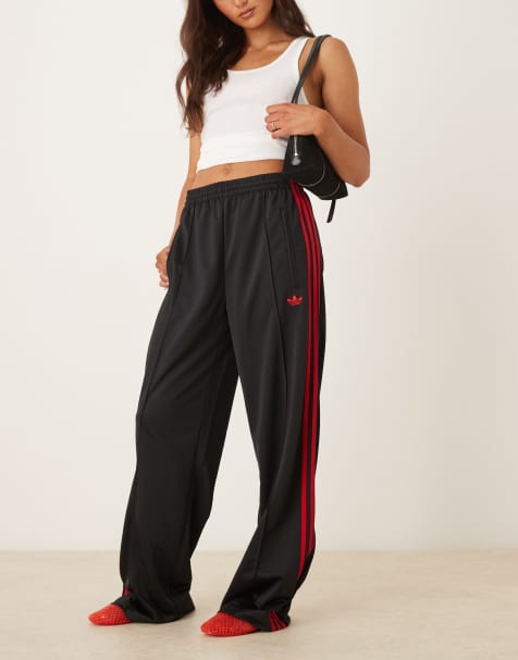 adidas Originals Firebird Loose track pants in black and red