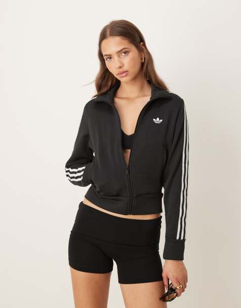 adidas Originals – Firebird – Czarny dzianinowy top dresowy - view 1