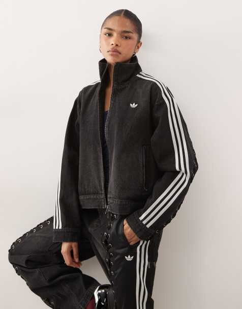 adidas Originals – Firebird – Czarny jeansowa bluza dresowa - view 1