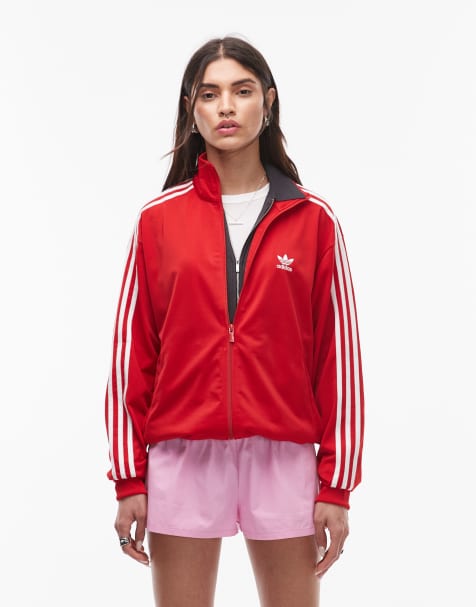 adidas Originals Firebird track top in red