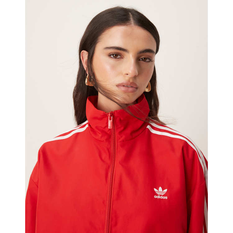 qq596 adidas Originals – Firebird – Czerwona kurtka sportowa