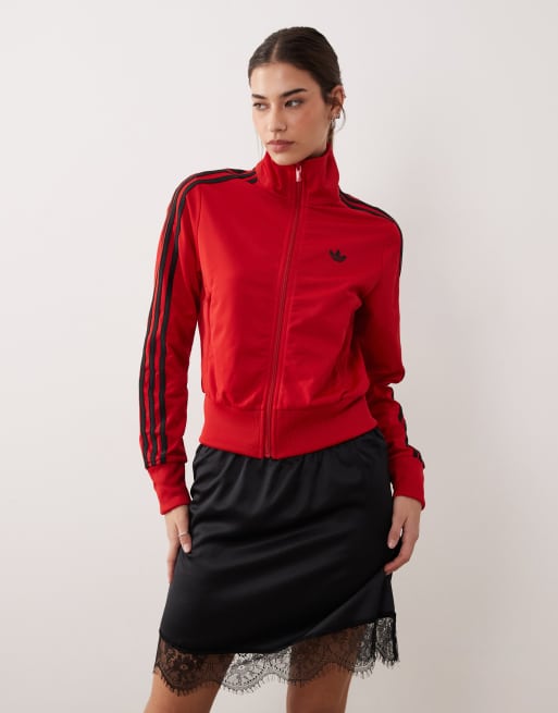 adidas Originals – Firebird – Czerwono-czarna klasyczna góra od dresu