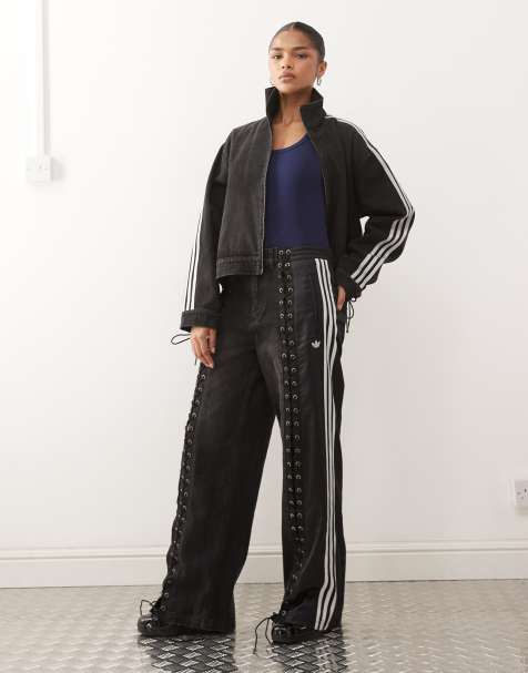 adidas Originals Firebird denim jeans in black 