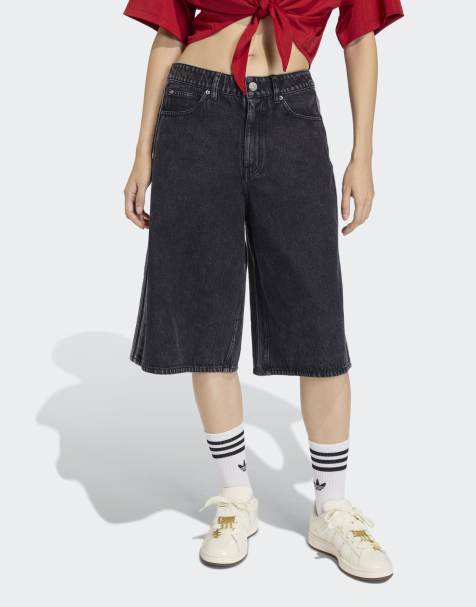 adidas Originals - Firebird - Denim jorts in zwart - view 1