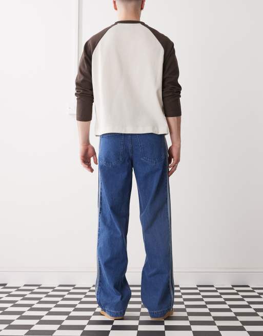 adidas Originals Firebird denim track pants in blue | ASOS