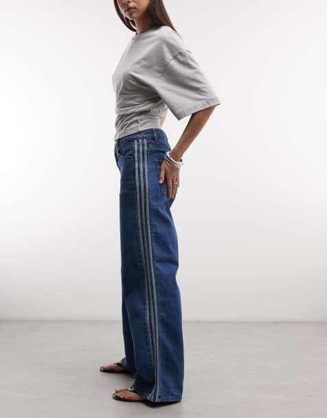 adidas Originals Firebird denim track pants in vintage blue - view 1