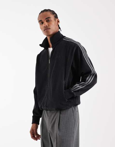 adidas Originals firebird denim track top in black - view 1