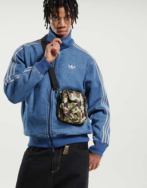 adidas Originals Firebird denim track top in blue | ASOS adidas Originals Firebird denim track top in blue | ASOS
