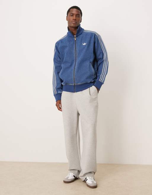 adidas Originals firebird denim track top in vintage blue | ASOS