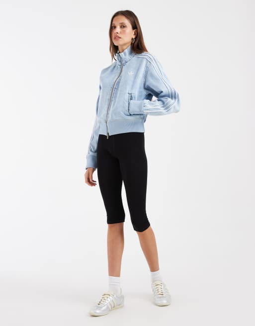 adidas Originals Firebird Denim-Tracktop in Hellblau, 3 von 4