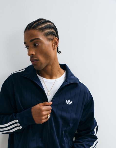 adidas Originals Firebird drop needle track top in navy - view 1