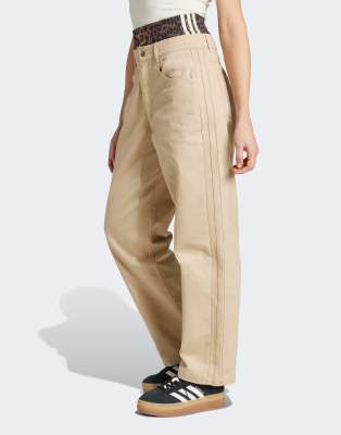 adidas Originals - Firebird - Freizeithose in Steinbeige und Khaki-Neutral