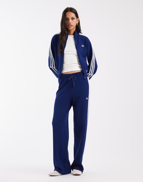 adidas Originals Firebird gebreide trainingsbroek in navy - view 1