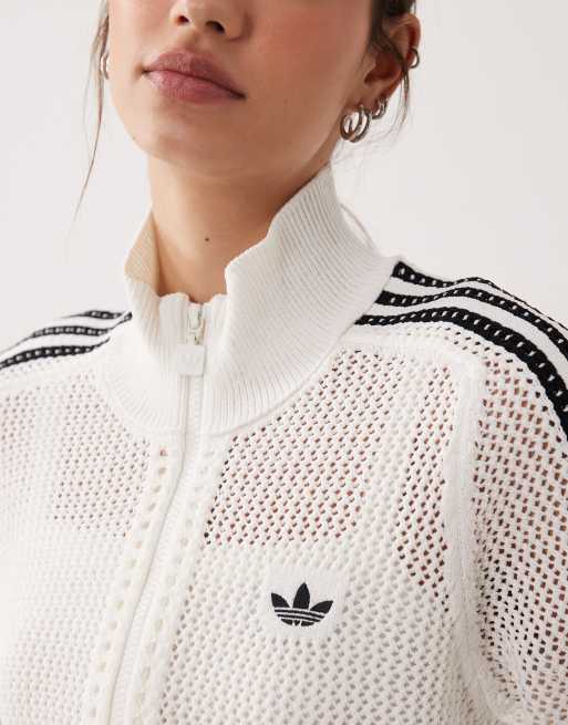 adidas Originals – Firebird – Gestricktes Trainingsoberteil in Wollweiß, 3 von 4