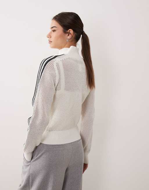 adidas Originals – Firebird – Gestricktes Trainingsoberteil in Wollweiß, 4 von 4