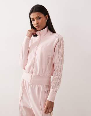 adidas Originals - Firebird - Haut de survêtement à dentelle - Rose sable