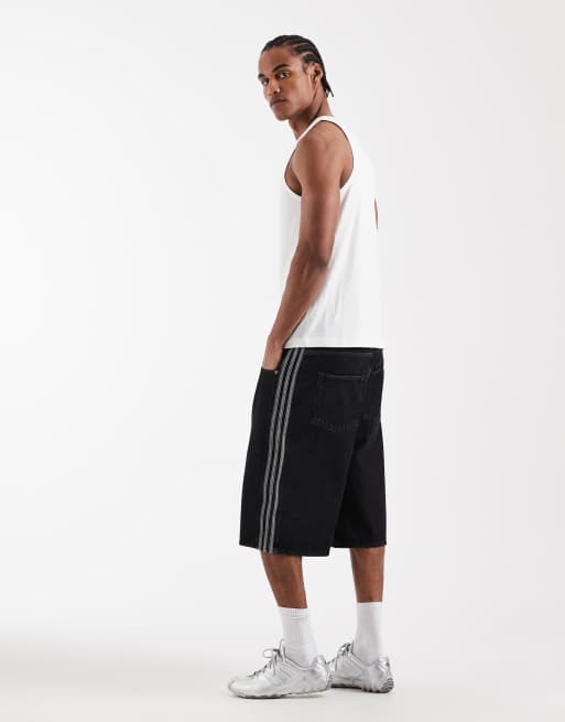 adidas Originals – Firebird – Jeansshorts in verwaschenem Schwarz, 3 von 5