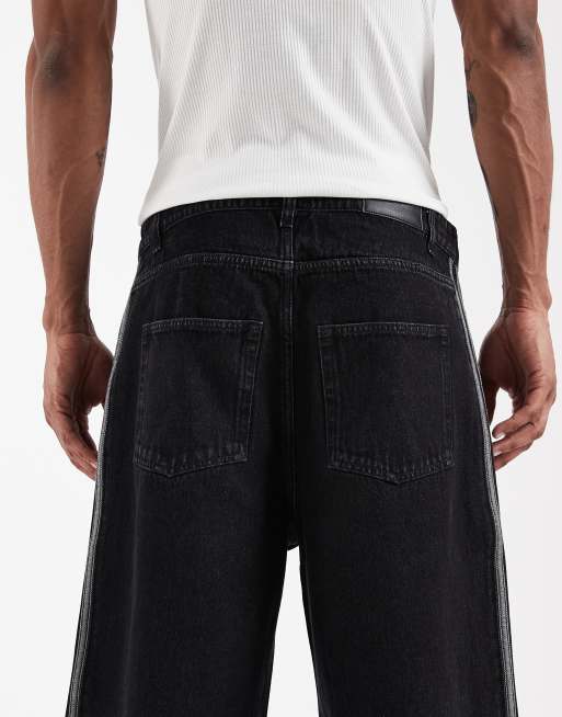 adidas Originals – Firebird – Jeansshorts in verwaschenem Schwarz, 4 von 5