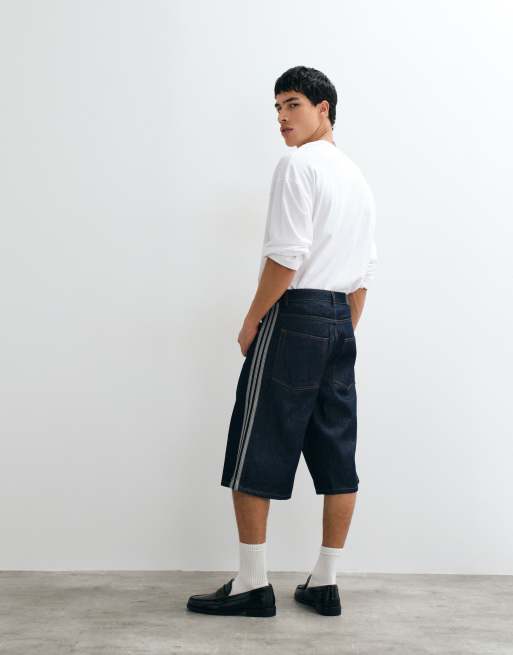 adidas Originals – Firebird – Jorts aus indigofarbenem Denim, 2 von 5