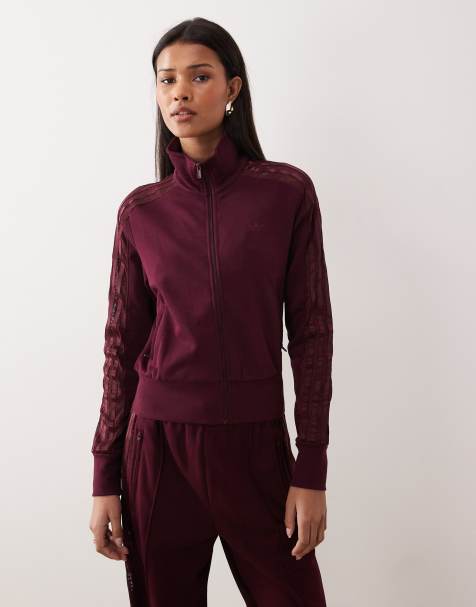 adidas Originals - Firebird - Kanten trainingstop in kastanjebruin - view 1