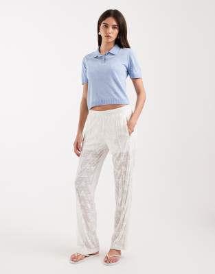 adidas Originals - Firebird - Klassische Trainingshose in Wolkenweiß aus Spitze