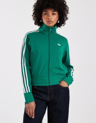 adidas Originals - Firebird - Klassische Trainingsjacke in Bold Green/Weiß-Grün