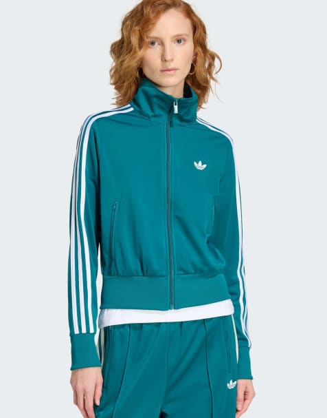 adidas Originals – Firebird – Klassische Trainingsjacke in Legacy Teal/Weiß - view 1