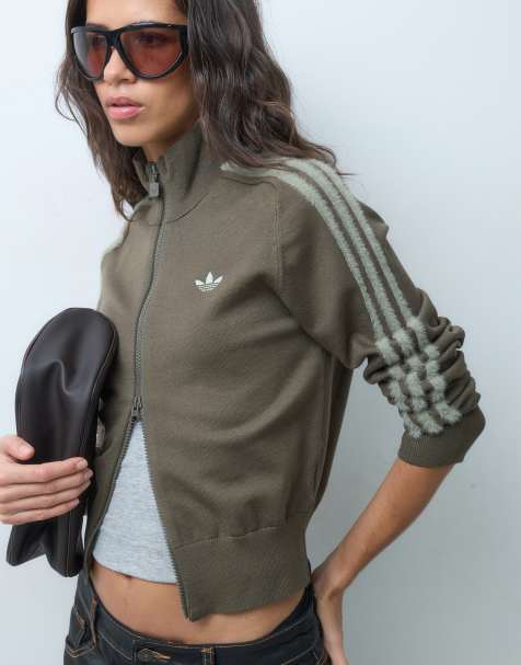 adidas Originals Firebird knitted track top in khaki - view 1