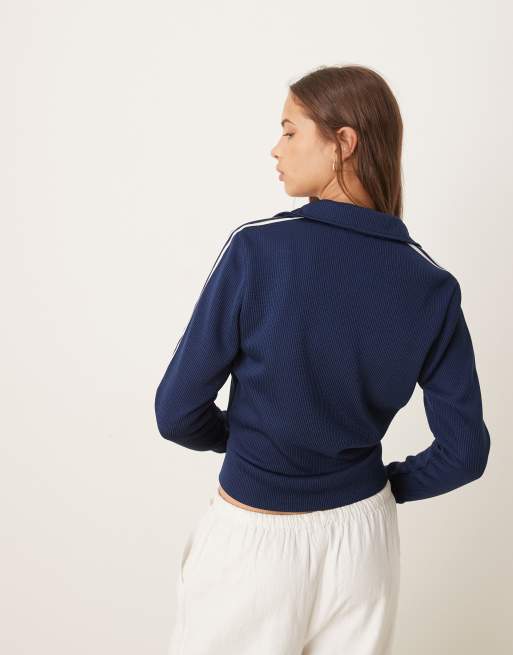 adidas Originals Firebird knitted track top in navy | ASOS