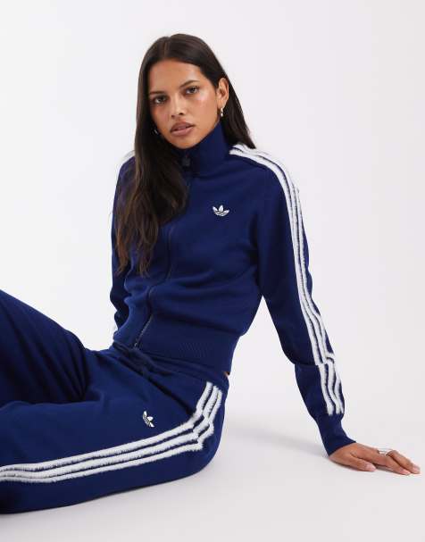 adidas Originals firebird knitted track top in navy - view 1