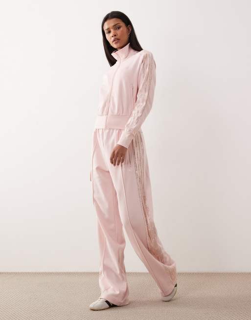 adidas Originals Firebird lace tracktop in sandy pink | ASOS