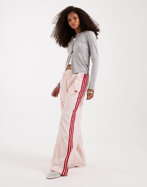 adidas Originals – Firebird – Locker geschnittene Trainingshose aus Nylon in Rosa und Rot - view 1