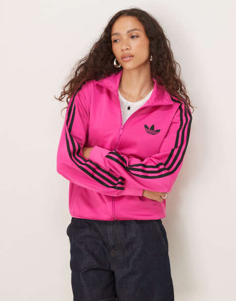 adidas Originals – Firebird – Locker geschnittenes Trainingsoberteil in Fuchsia und Schwarz - view 1