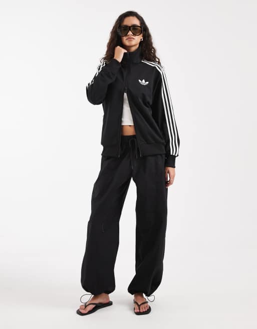 adidas Originals – Firebird – Locker geschnittenes Trainingsoberteil in Schwarz/Weiß, 2 von 4
